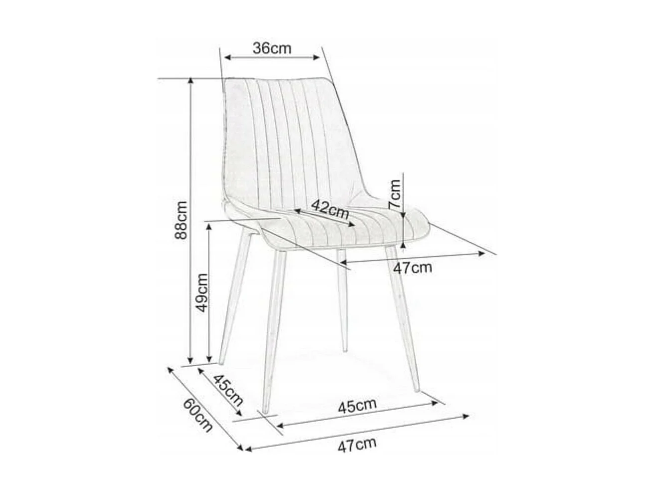 Chaise moderne velours et métal noir Vokida - Lot de 4-Couleur Vert épinard