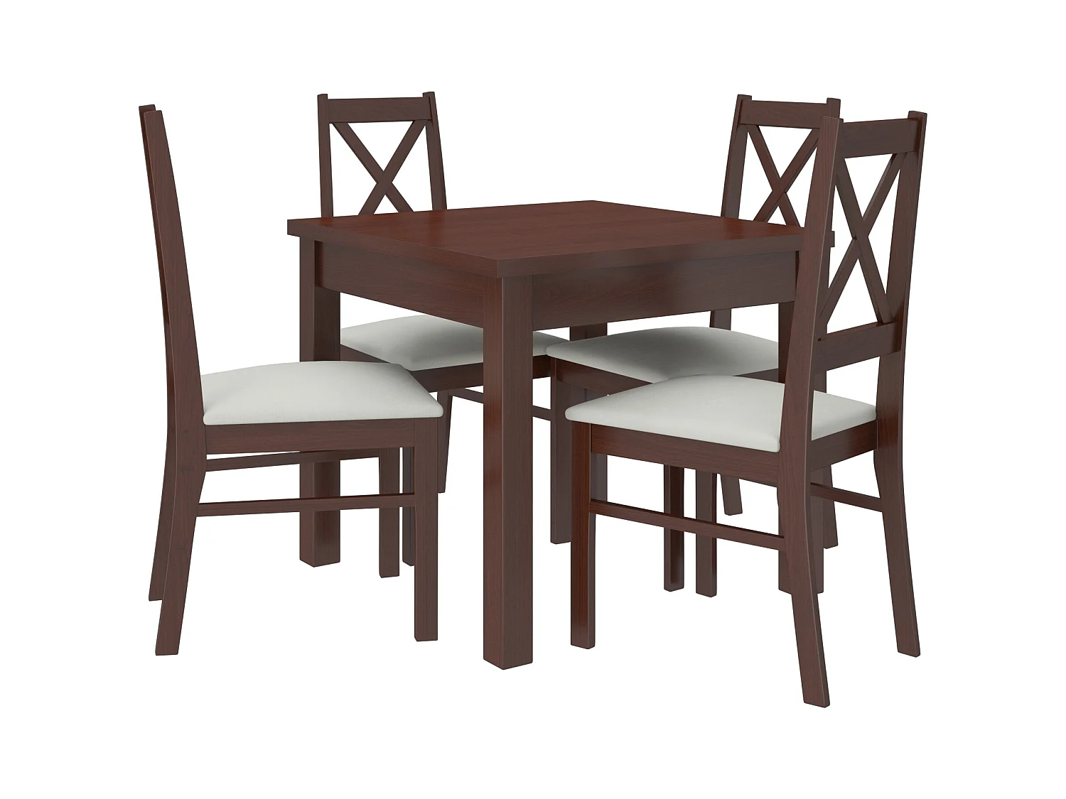 Chaise bois Noyer foncé et tissu au choix Opka-Tissu 27108