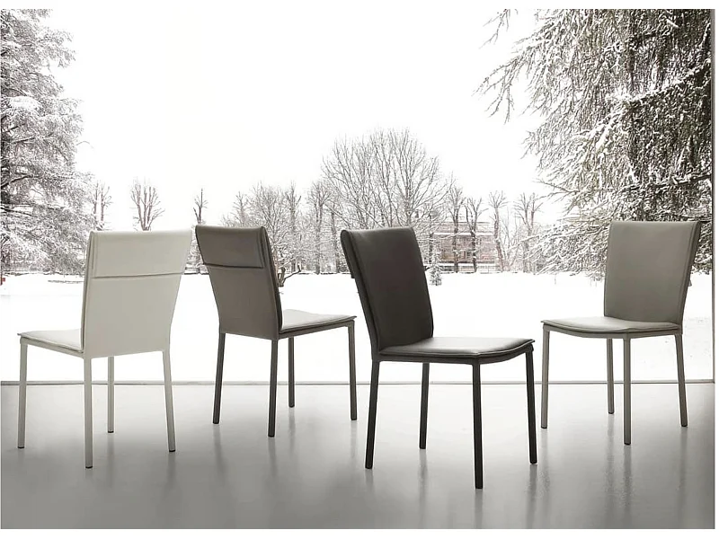 Chaise en faux cuir Jazon - Lot de 6-Couleur Noir