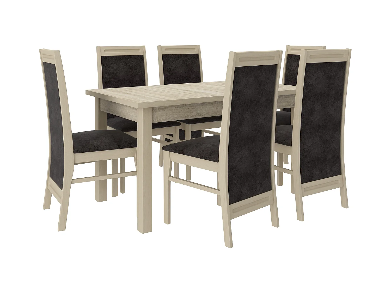 Chaise en bois clair sonoma et tissu Komba-Tissu 27115