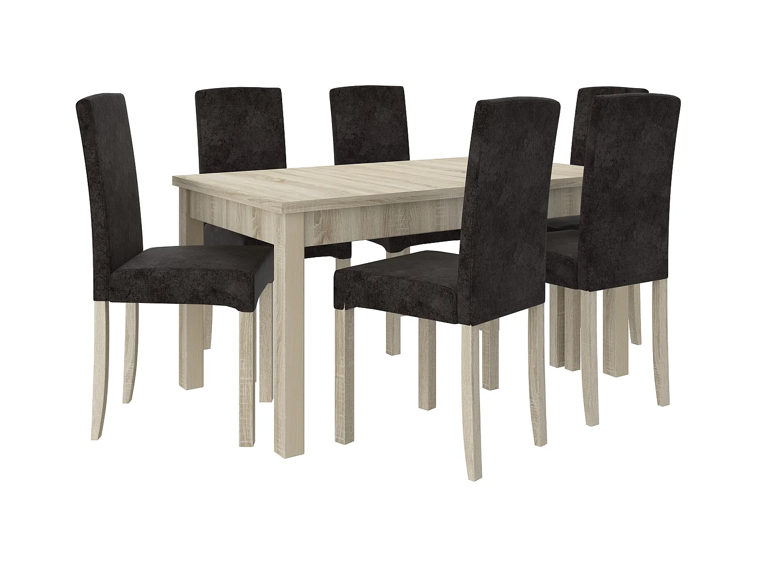 Chaise bois clair sonoma et tissu au choix Zakria-Tissu 27118