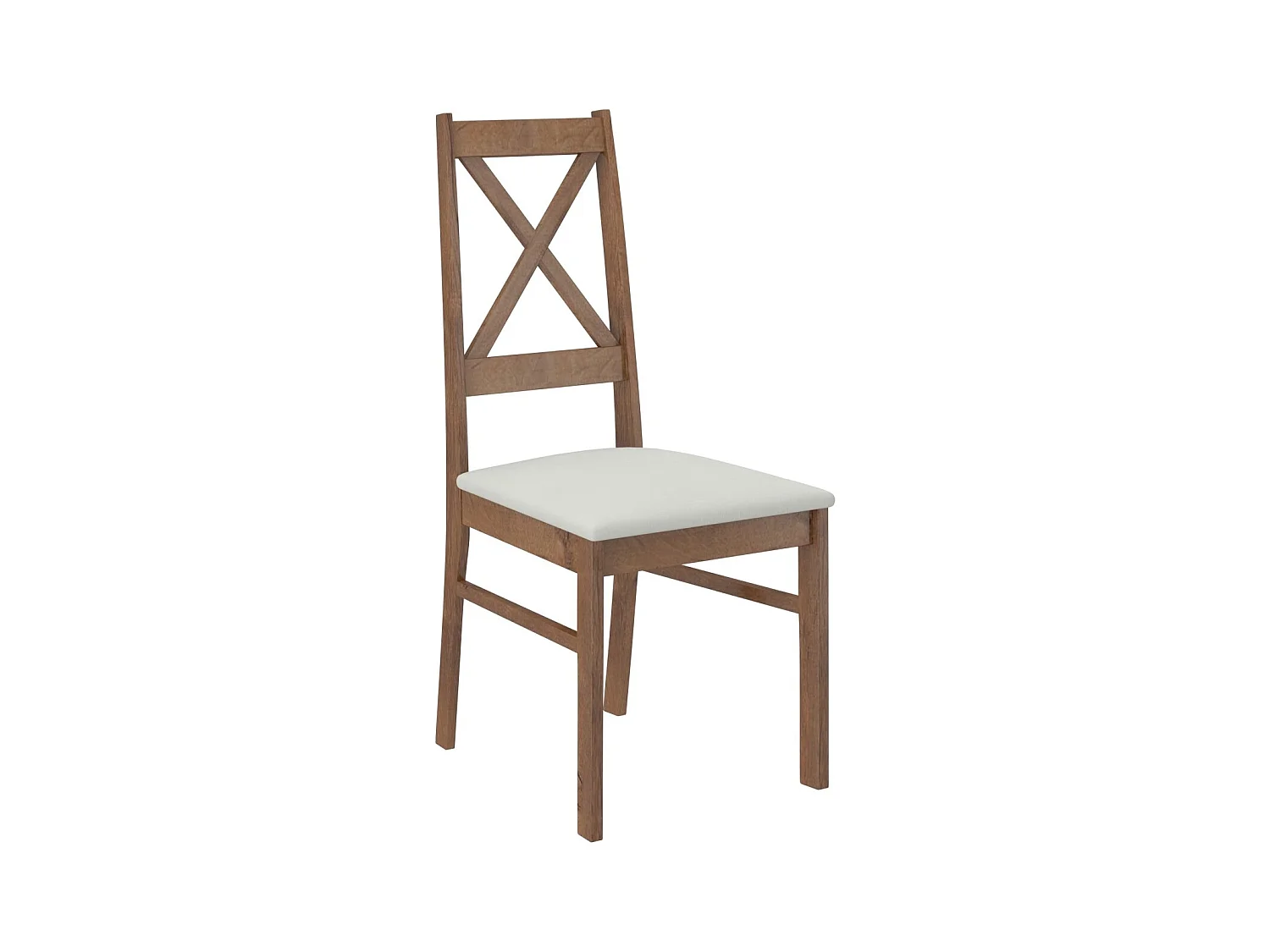 Chaise bois marron et tissu au choix Opka-Tissu 27110