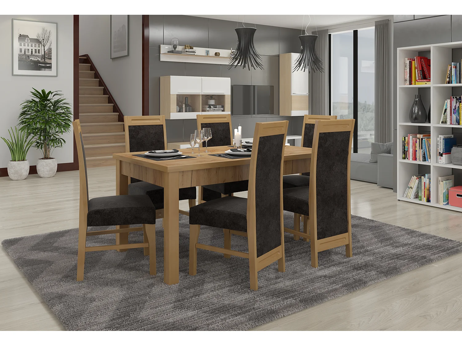 Chaise bois de hêtre clair et tissu au choix Valka-Tissu 27110