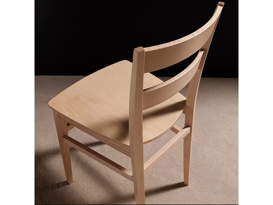 Chaise en bois massif Terra - Lot de 2-Couleur Merisier