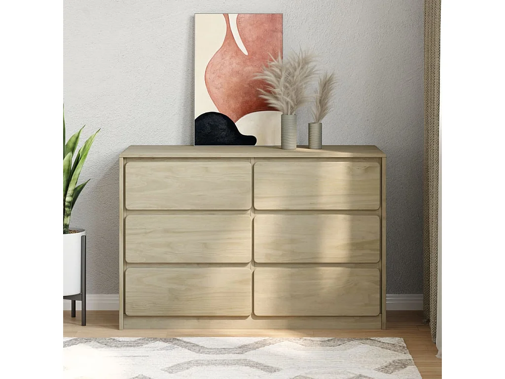 Commode SAUDA chêne 111x43x73,5 bois de pin massif