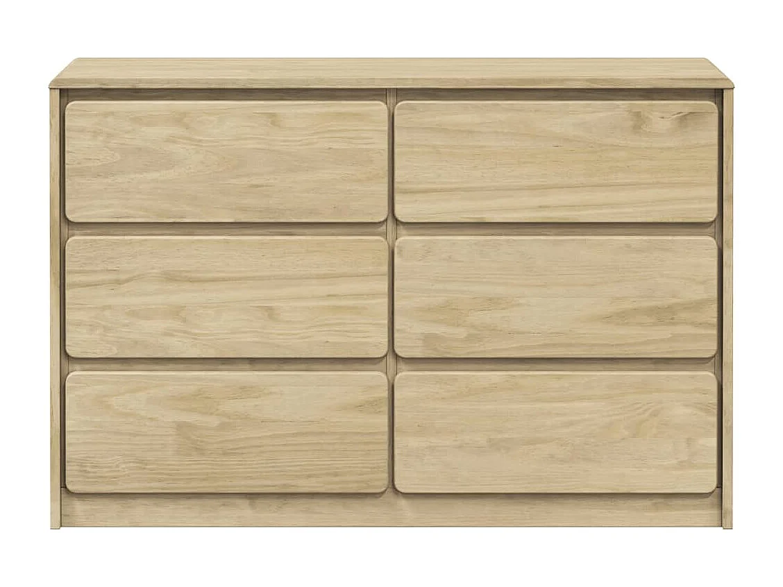 Ladekast SAUDA 111x43x73,5 cm massief grenenhout eikenkleurig