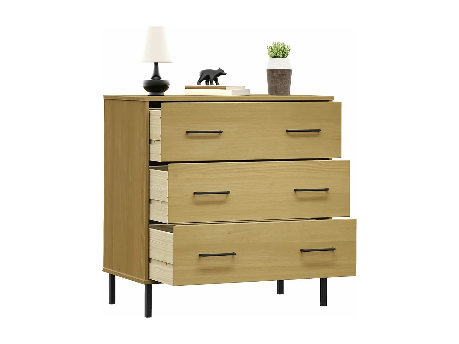 Buffet avec 3 tiroirs Marron 77x40x79,5 Bois massif OSLO