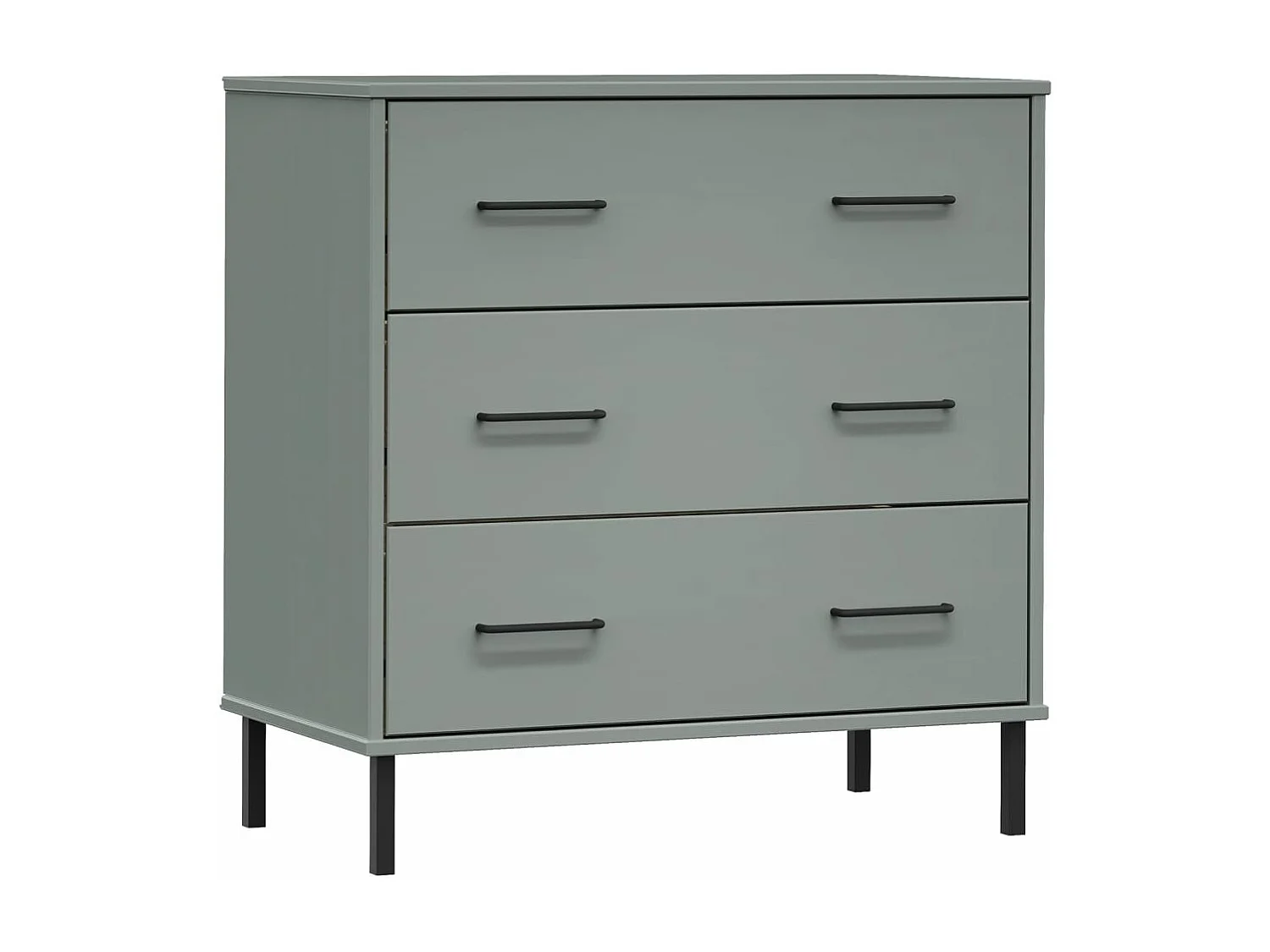 Buffet avec 3 tiroirs Gris 77x40x79,5 Bois massif OSLO