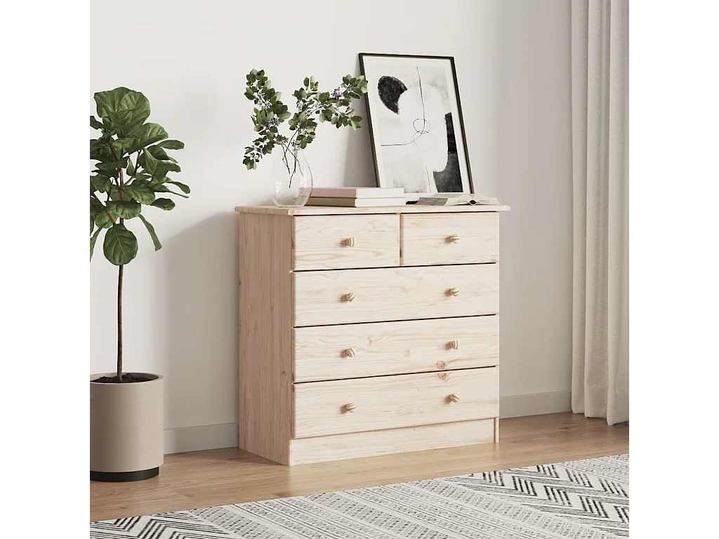 Ladekast ALTA 77x35x73 cm massief grenenhout