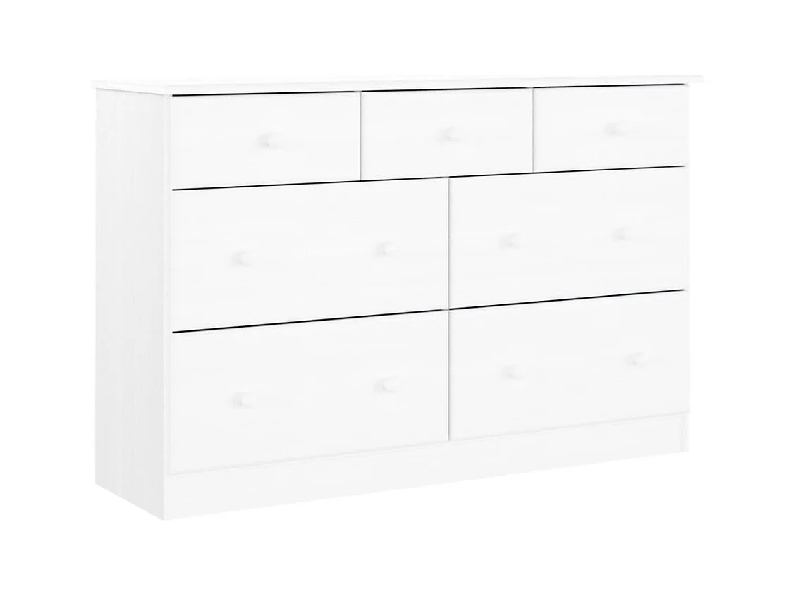 Commode ALTA blanc 112x35x73 bois massif de pin