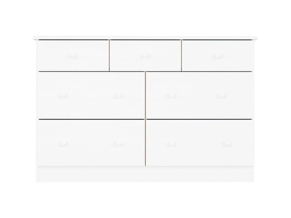 Commode ALTA blanc 112x35x73 bois massif de pin