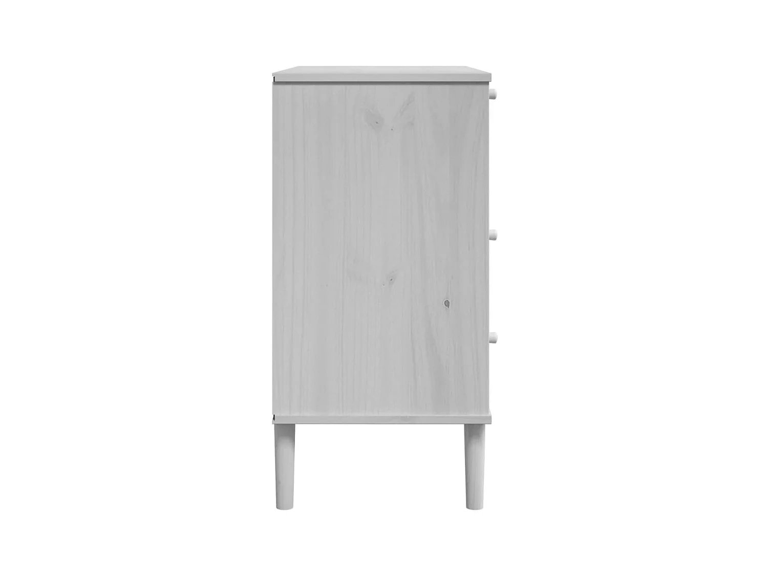 Commode SENJA aspect de rotin blanc bois de pin solide