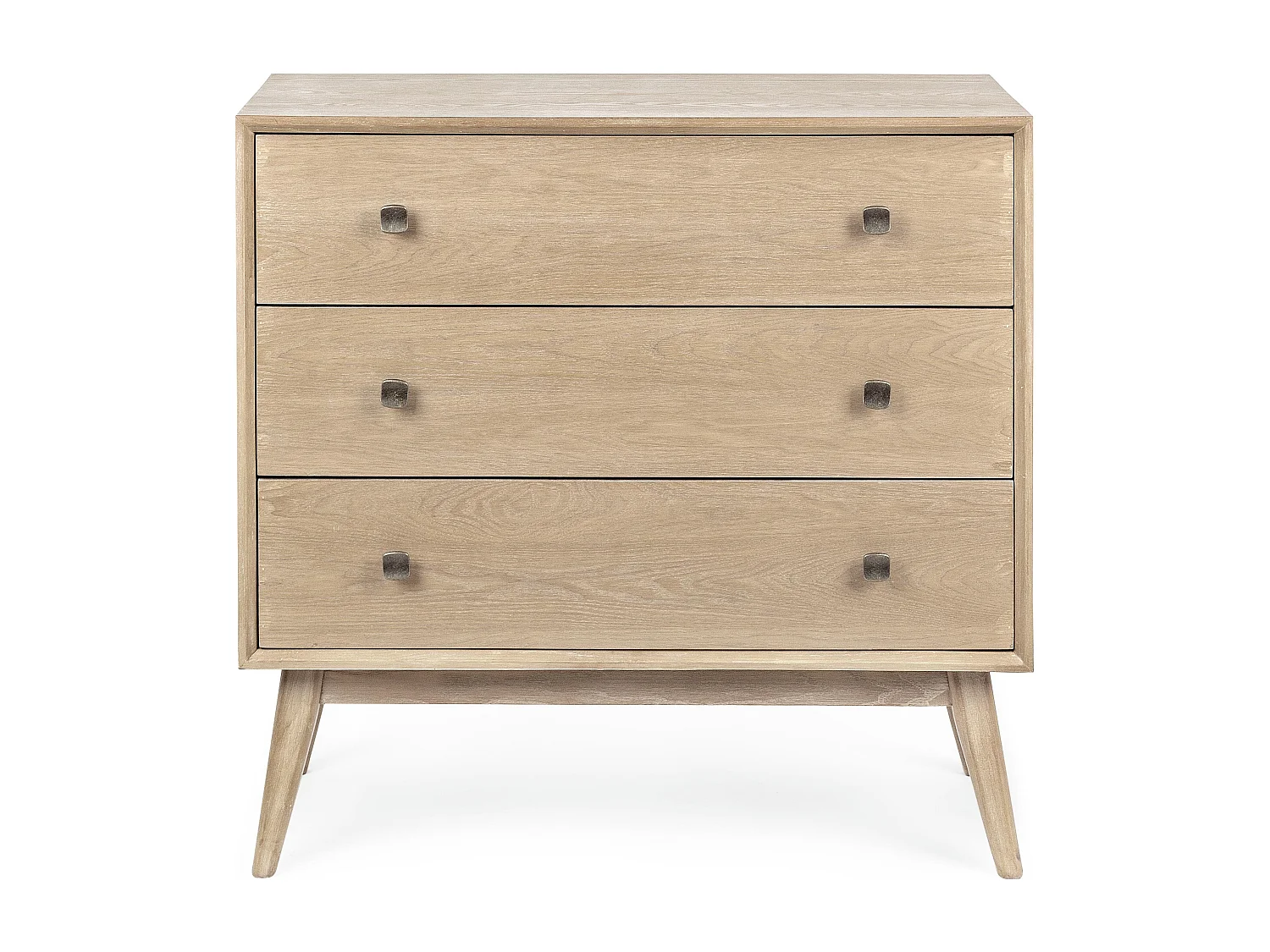 Commode 3 tiroirs en bois de frêne naturel Yanky 80cm