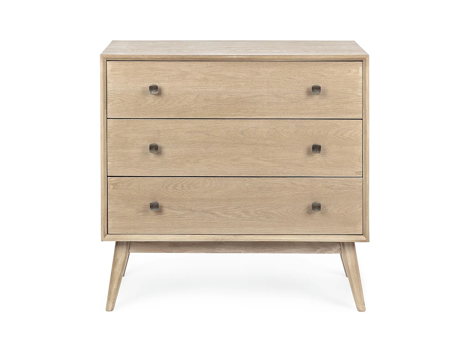 Commode 3 tiroirs en bois de frêne naturel Yanky 80cm