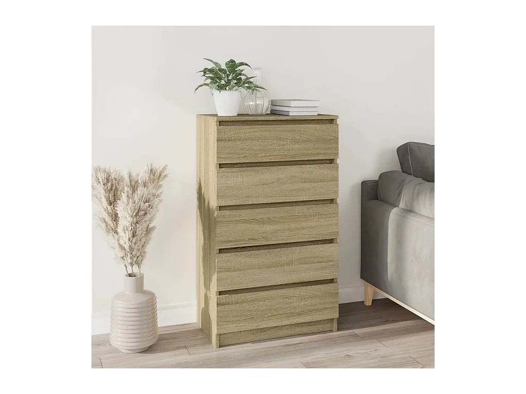 Ladekast 60x36x103 cm bewerkt hout sonoma eikenkleurig