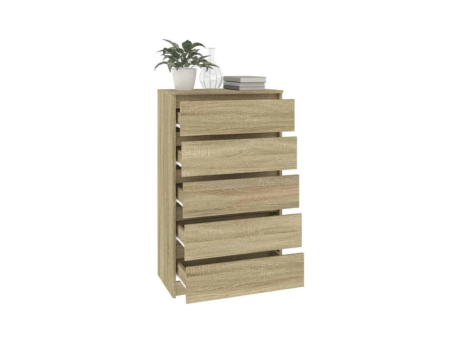 Ladekast 60x36x103 cm bewerkt hout sonoma eikenkleurig