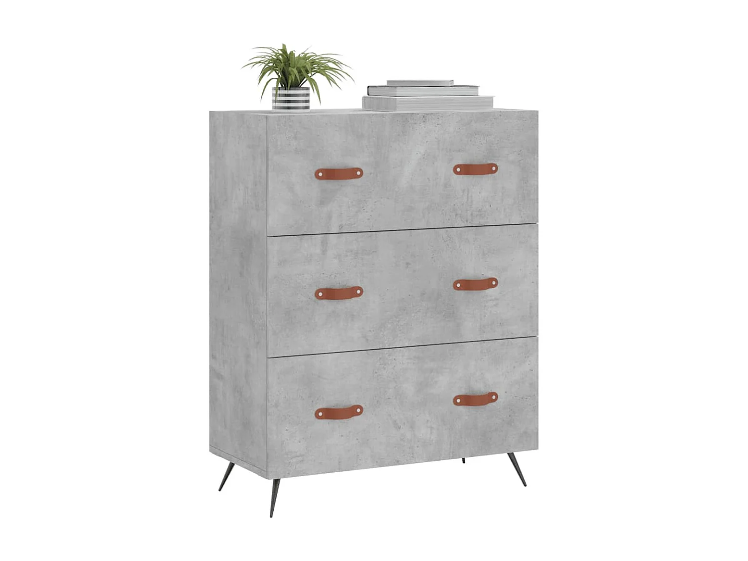 Commode gris béton 69,5 x 34x90 bois d'ingénierie