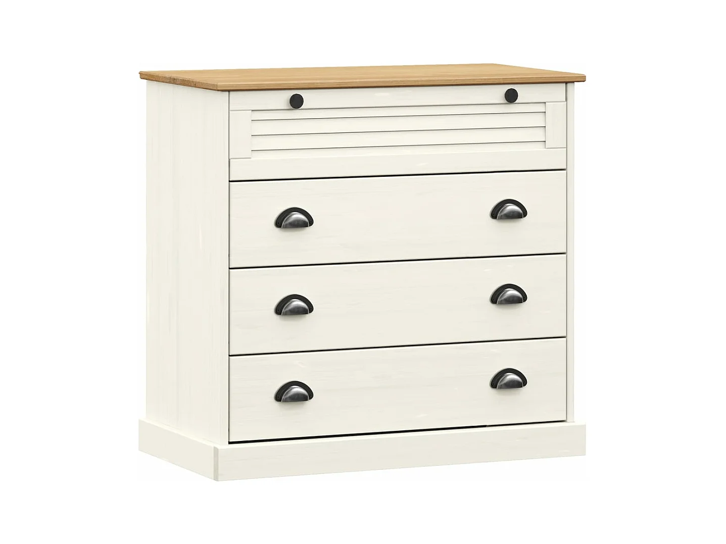 Commode VIGO blanc 80x40x76 bois massif de pin