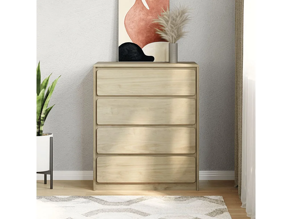 Commode SAUDA chêne 76,5x39x91 bois de pin massif