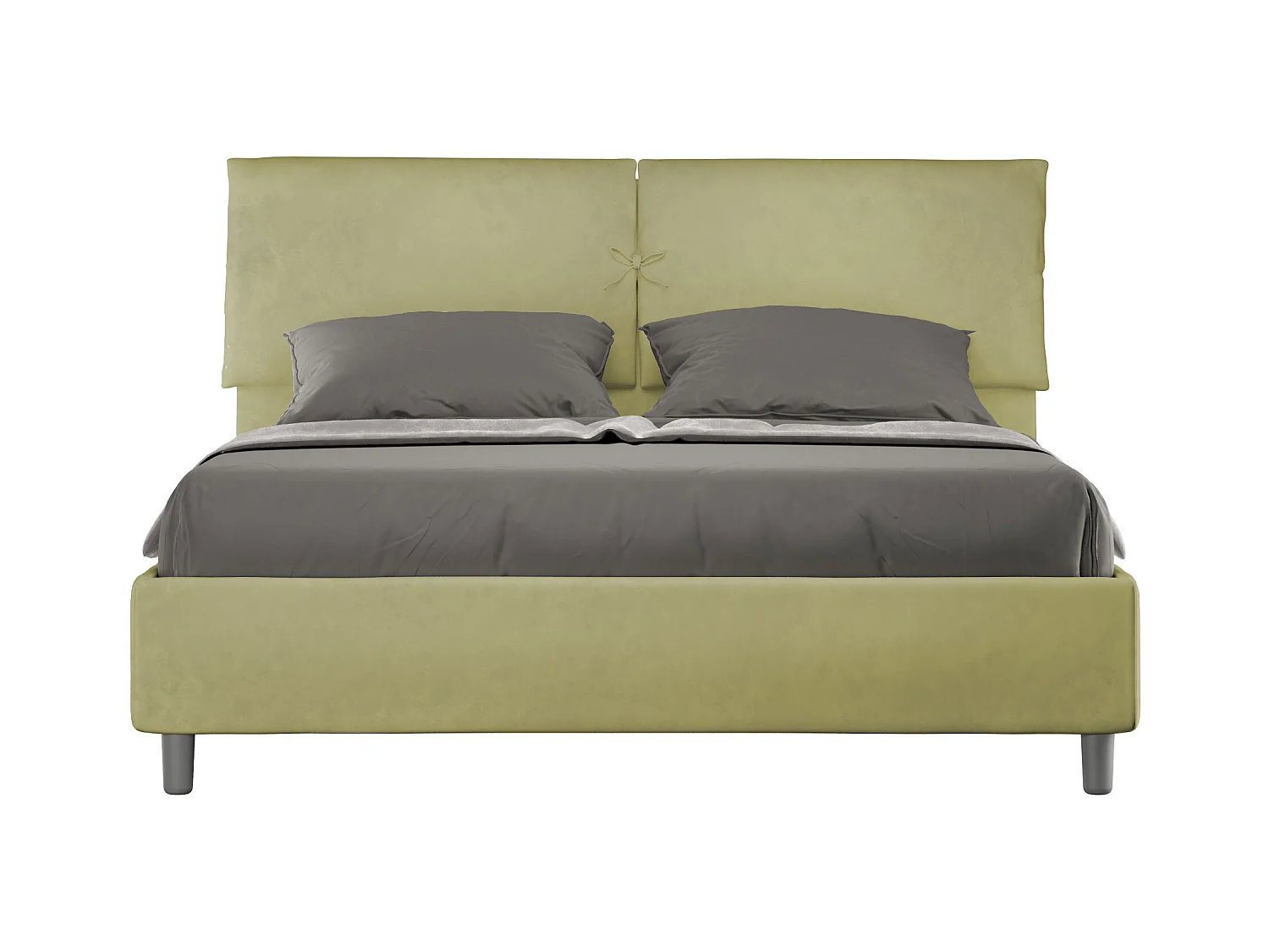 Lit coffre rembourré 160x200 microfibre vert Mados