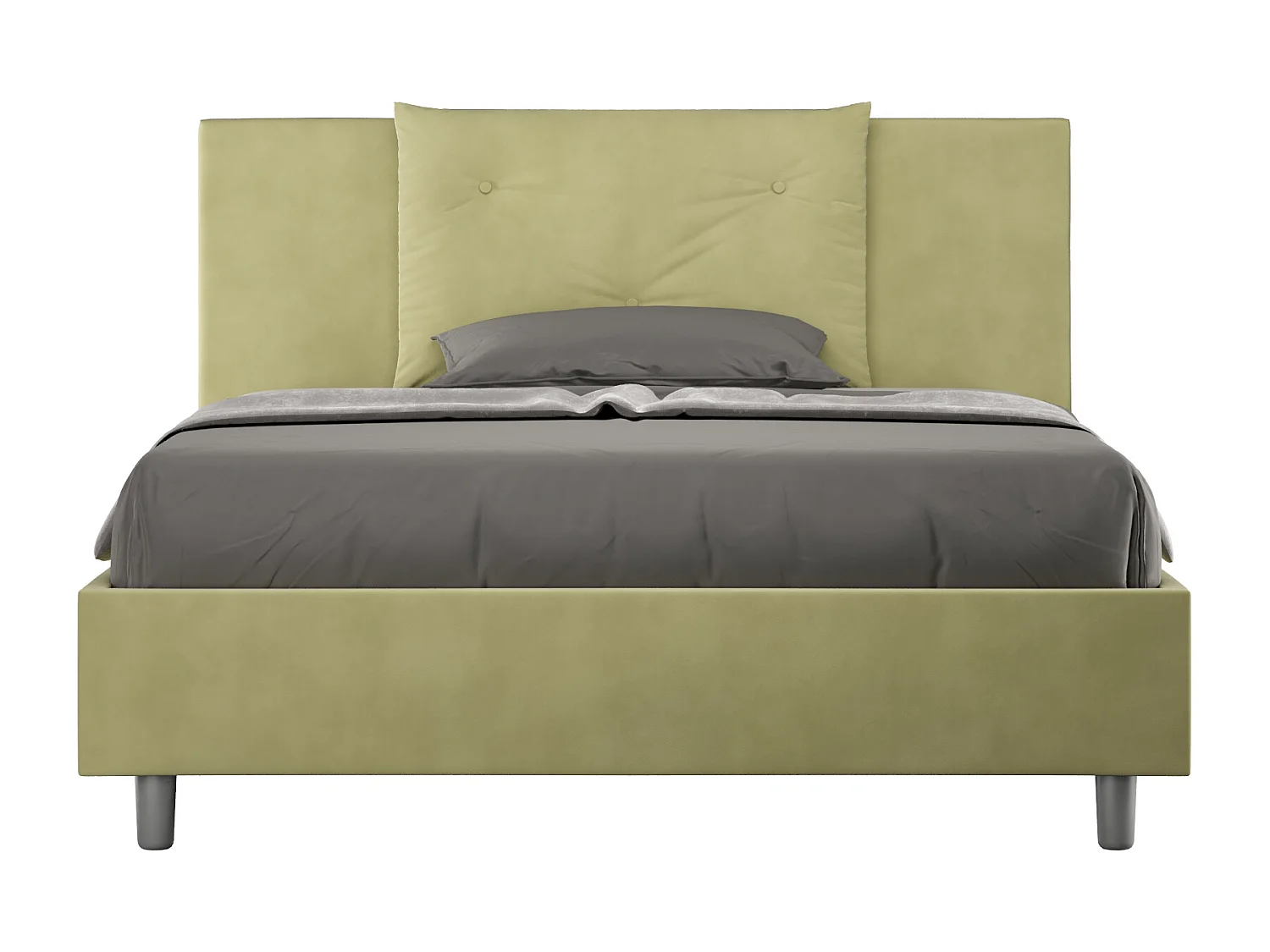 Letto contenitore imbottito 140x190 microfibra tè verde Appia