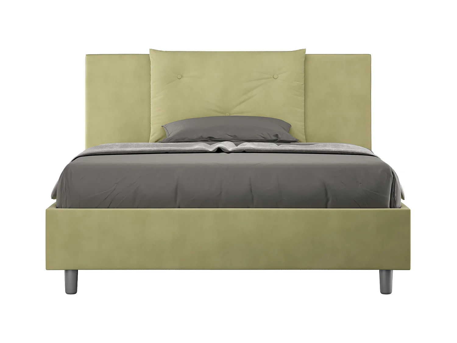 Lit double coffre rembourré 140x190 microfibre vert Appia