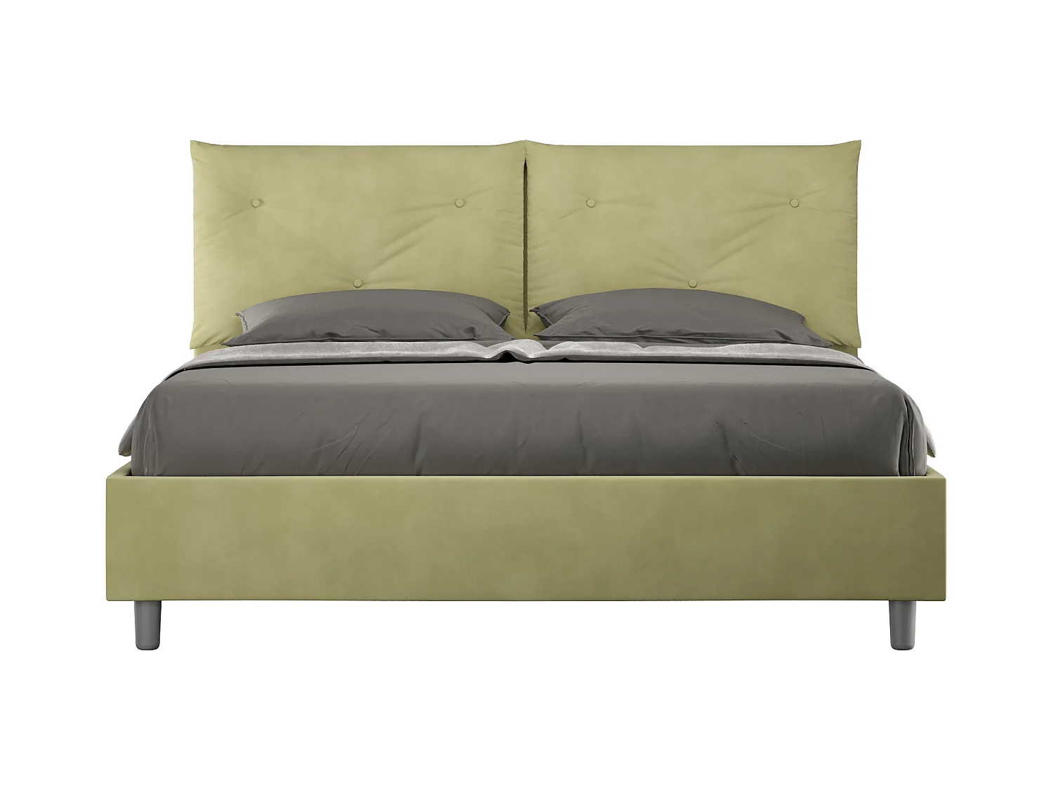 Lit coffre rembourré 160x200 microfibre vert Appia