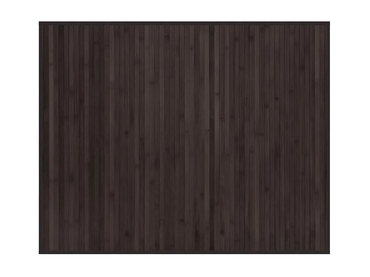 Tapis rectangulaire marron foncé 80x100 bambou