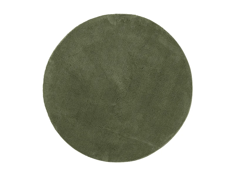 Tapis HUARTE à poils courts doux et lavable vert forêt Ø 100cm