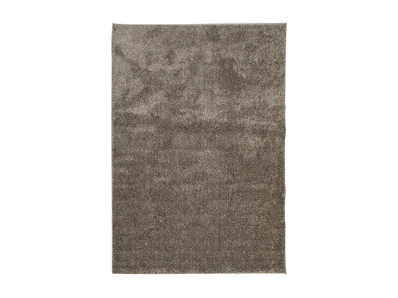Tapis ISTAN à poils longs aspect brillant gris 140x200