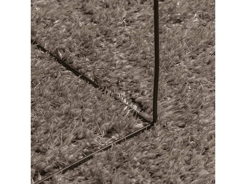 Tapis ISTAN à poils longs aspect brillant gris 140x200