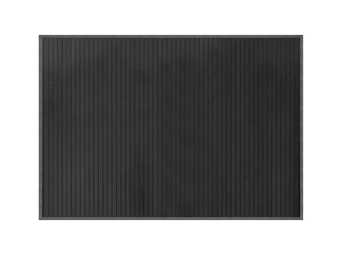 Tapis rectangulaire gris 70x100 bambou