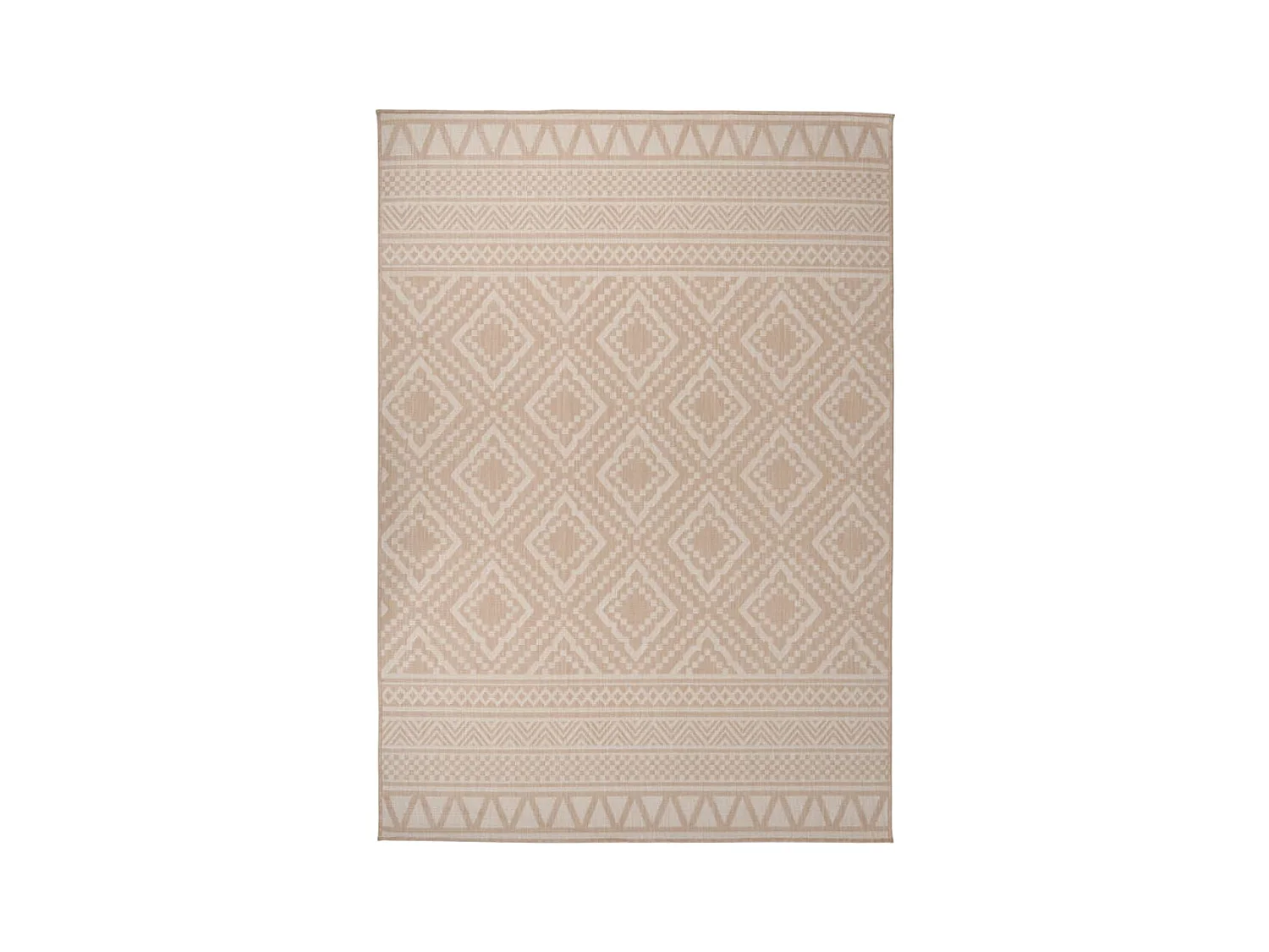 Tapis à tissage plat d'extérieur 140x200 Rayures brunes