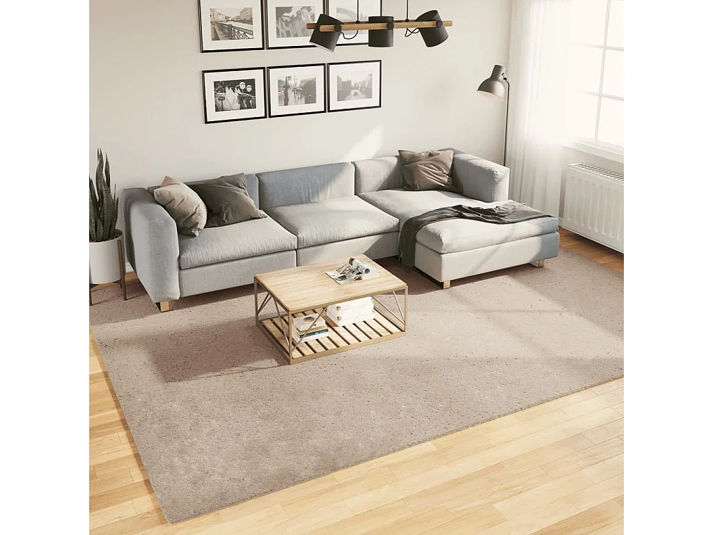 Tapis HUARTE à poils courts doux et lavable sable 240x340