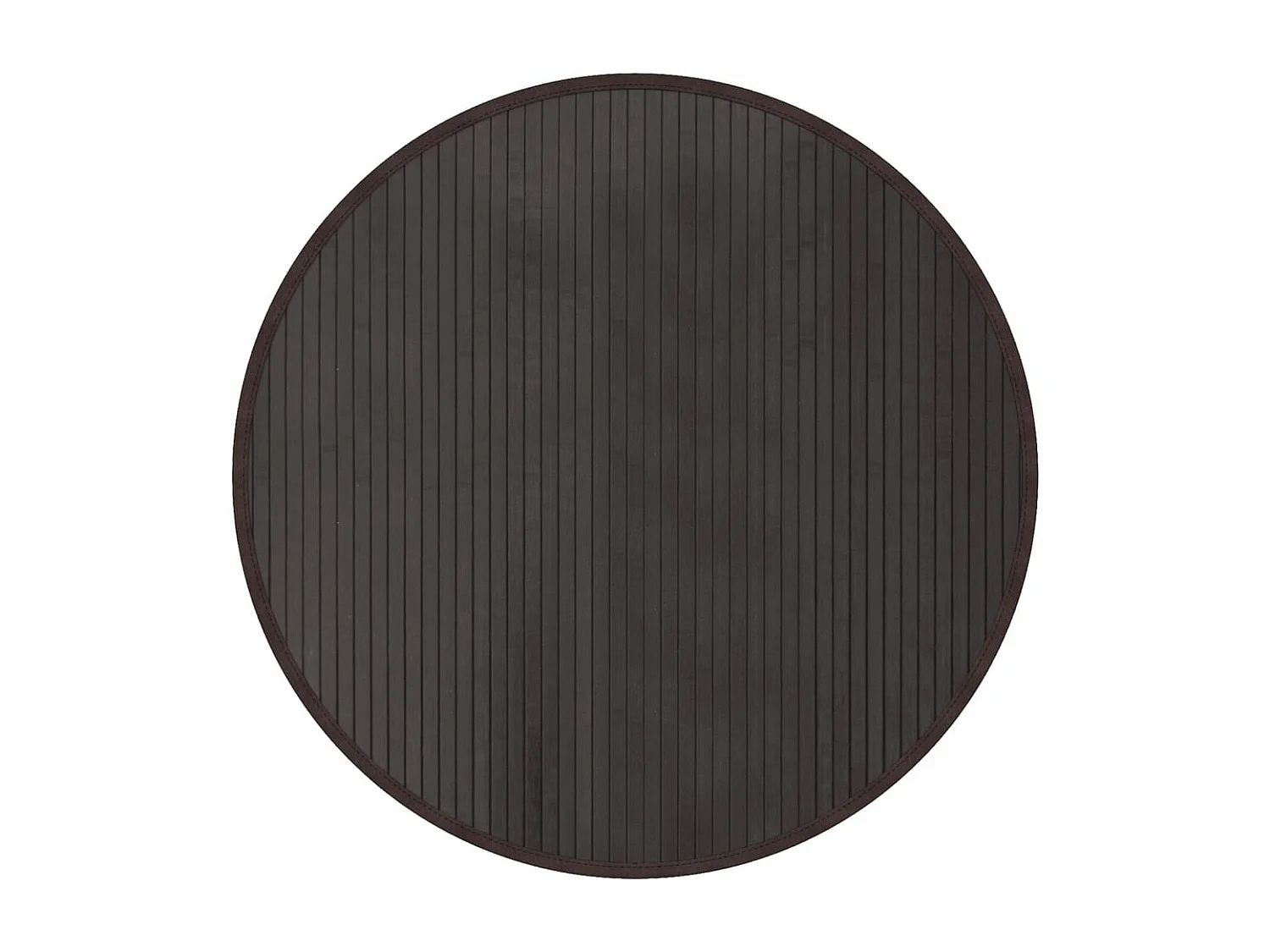 Tapis rond marron foncé 80cm bambou
