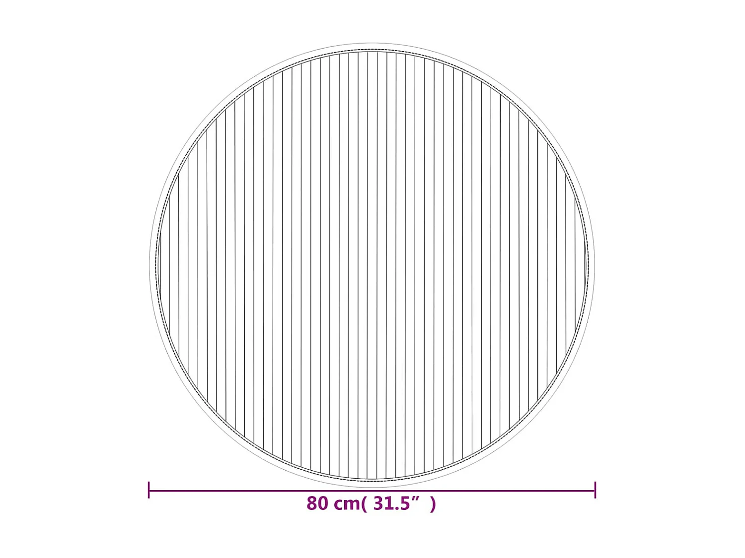 Tapis rond marron foncé 80cm bambou