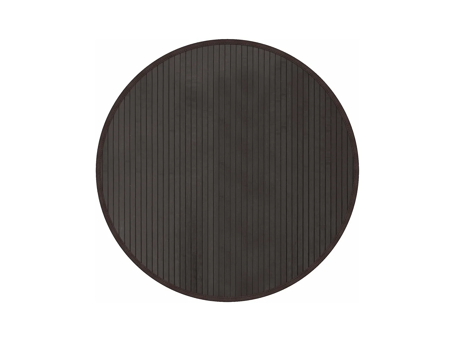 Tapis rond marron foncé 80cm bambou