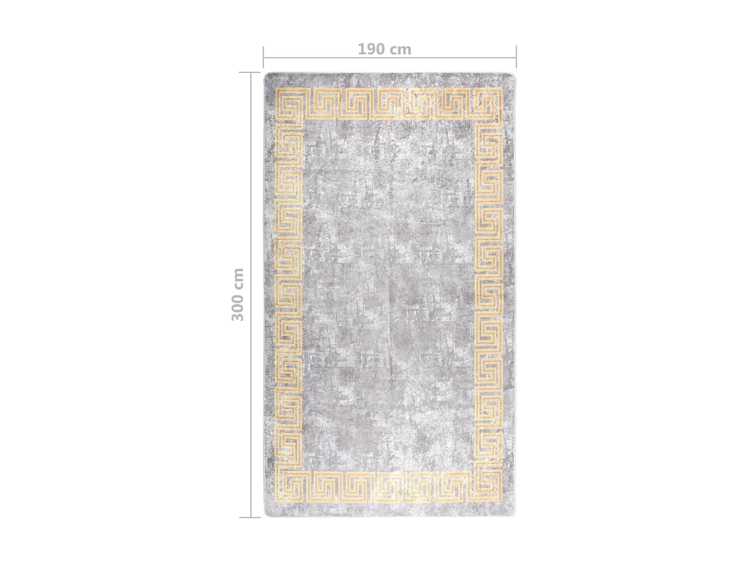 Tapis lavable antidérapant 190x300 Gris 2