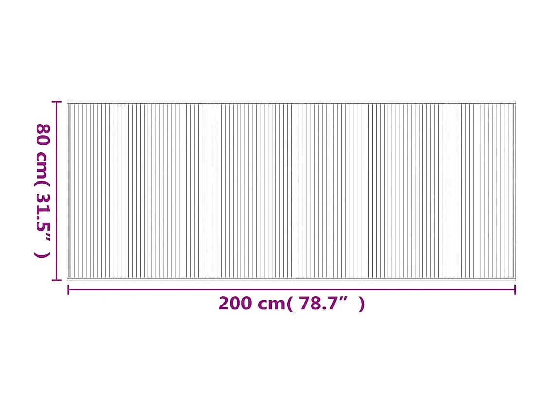 Tapis rectangulaire naturel clair 80x200 bambou