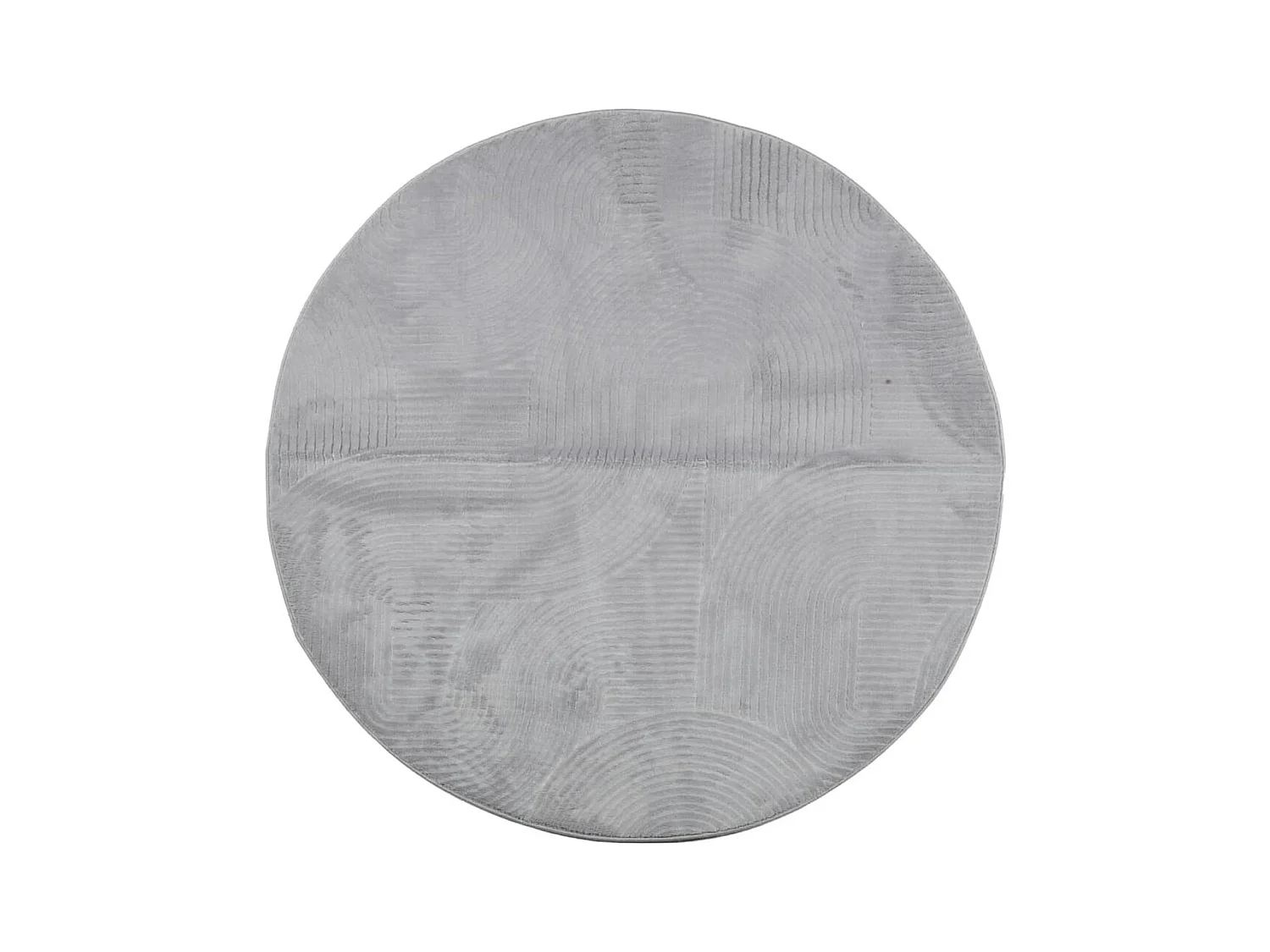 Tapis IZA poils courts style scandinave gris Ø 120cm