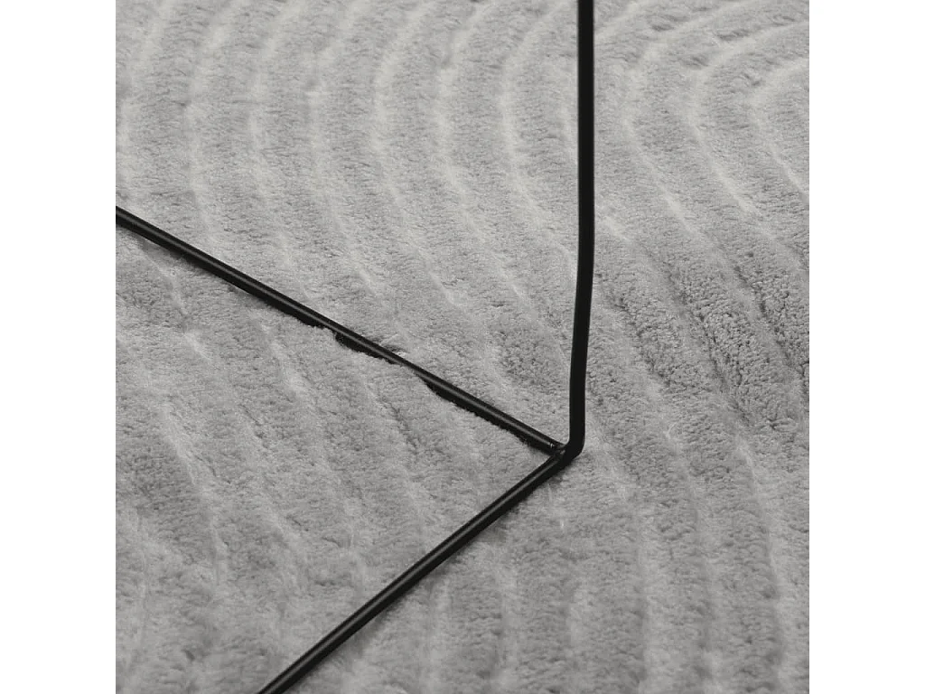 Tapis IZA poils courts style scandinave gris Ø 120cm