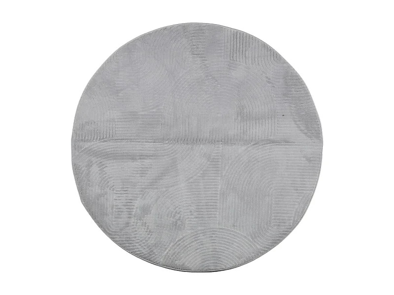 Tapis IZA poils courts style scandinave gris Ø 120cm