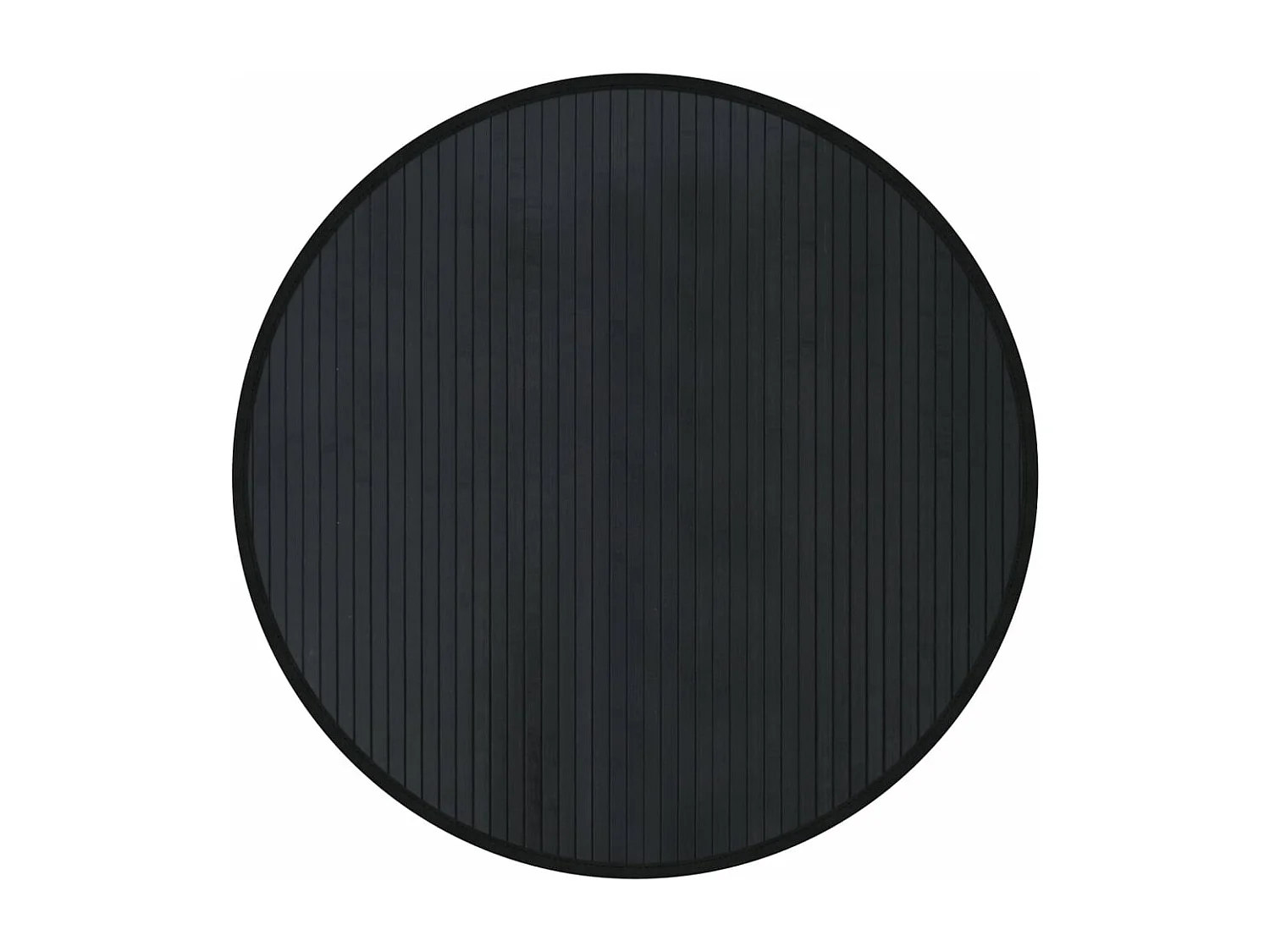 Tapis rond noir 80cm bambou