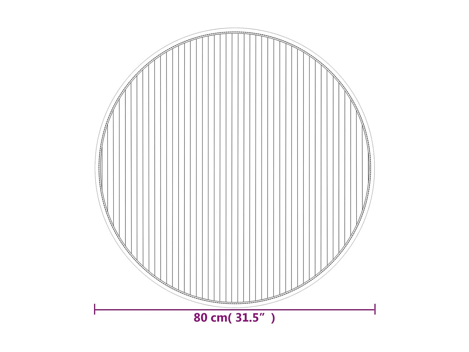 Tapis rond noir 80cm bambou