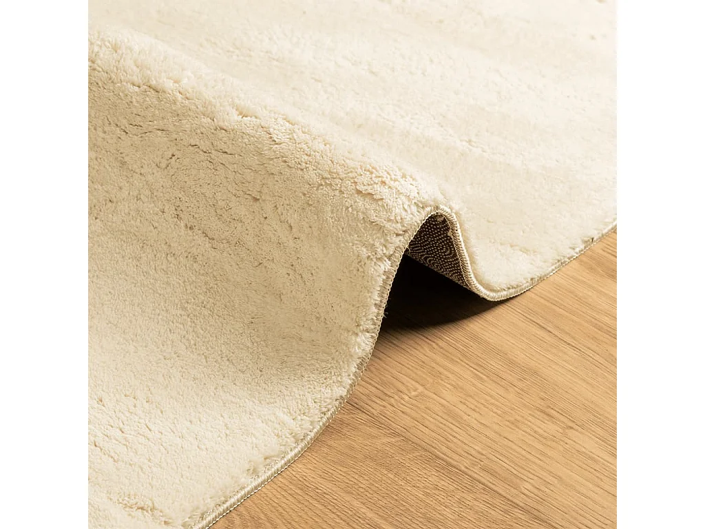 Tapis HUARTE à poils courts doux et lavable crème 240x240