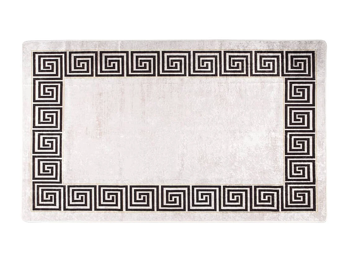 Vloerkleed wasbaar anti-slip 150x230 cm wit en zwart