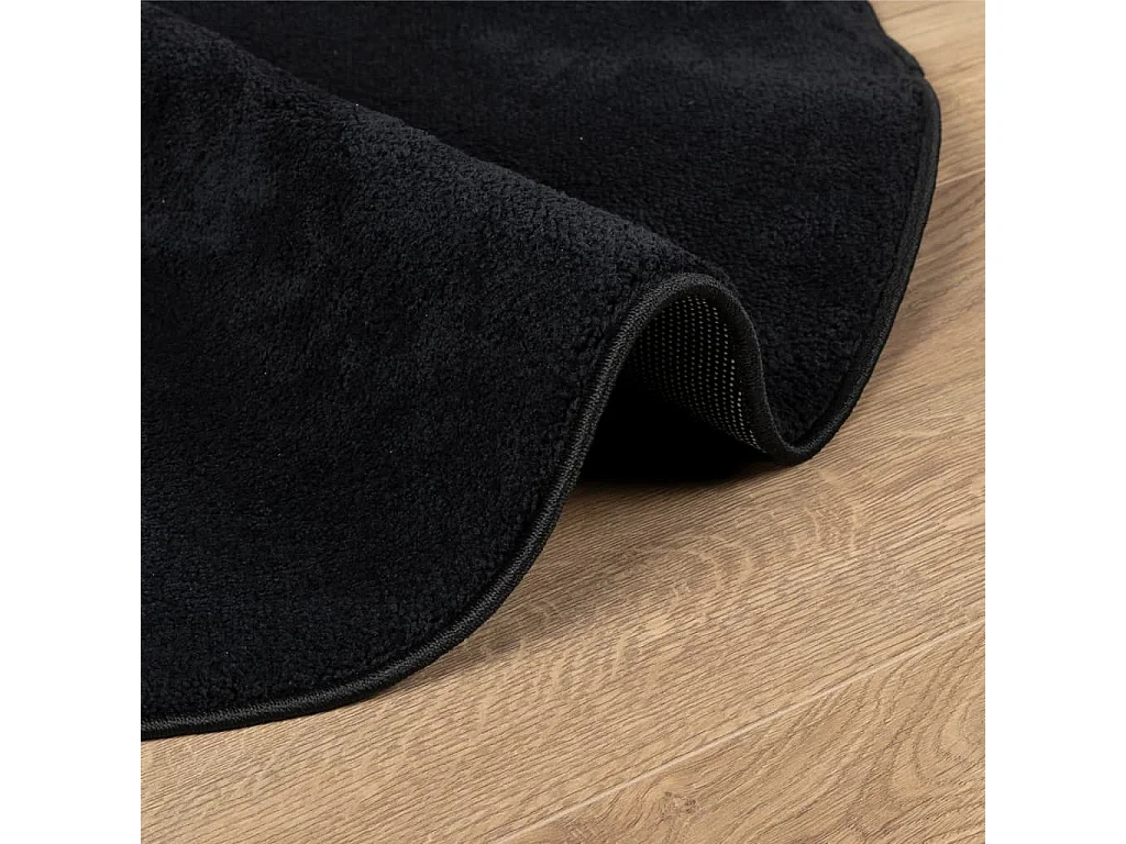 Tapis OVIEDO à poils courts noir Ø 200cm