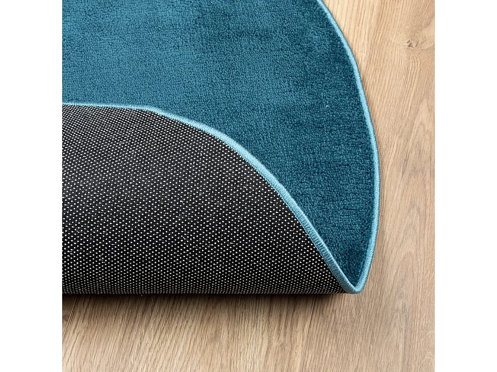 Tapis OVIEDO à poils courts turquoise Ø 200cm