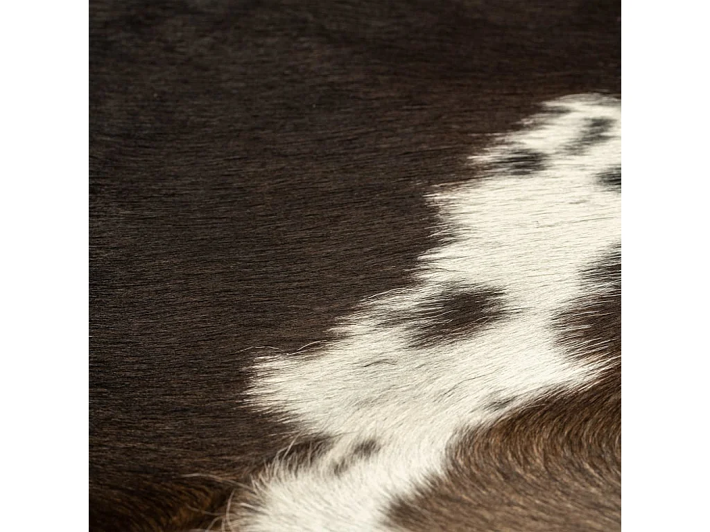 Tapis en peau de vache véritable noir 180x220