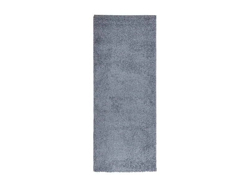Tapis shaggy à poils longs moderne bleu 80x200